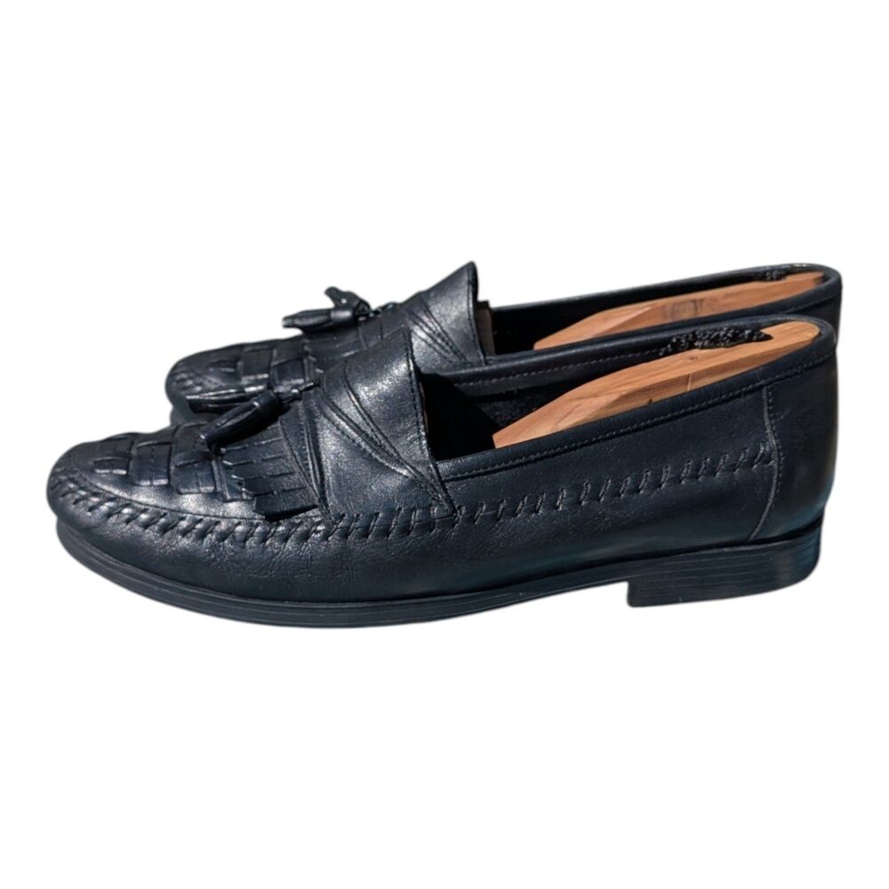 Giorgio Brutini Bartell Men's Leather Black 9303 Size 11M Tassel Moccasin Loafer